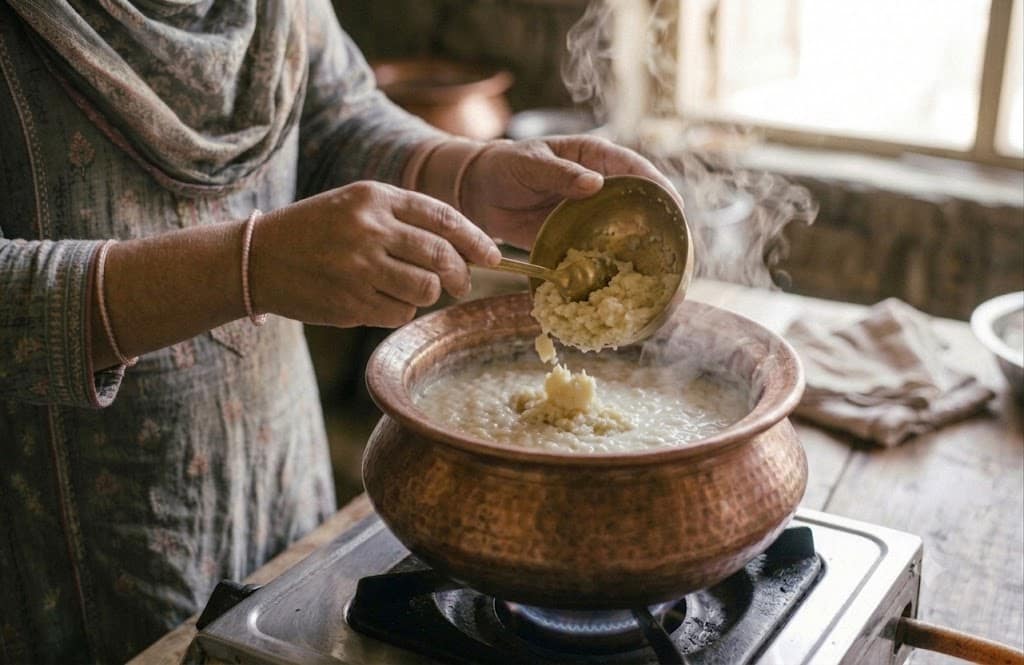 Special Shahi Kheer Recipe mein cheeni aur elaichi powder shamil karte hue"